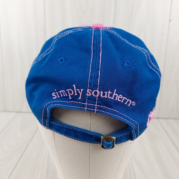 Simply‎ Southern Hat Cap Blue Pink Womens Adjustable Strap Size Distressed - Picture 3 of 7